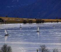 Ice sailing in the Vinschgau, South Tyrol