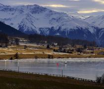 Ice sailing on the Haidersee in Vinschgau