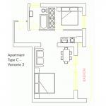 Layout of Apartment Type C - Variant 2