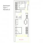 Wohnungsskizze Apartment Typ C - Variante 3