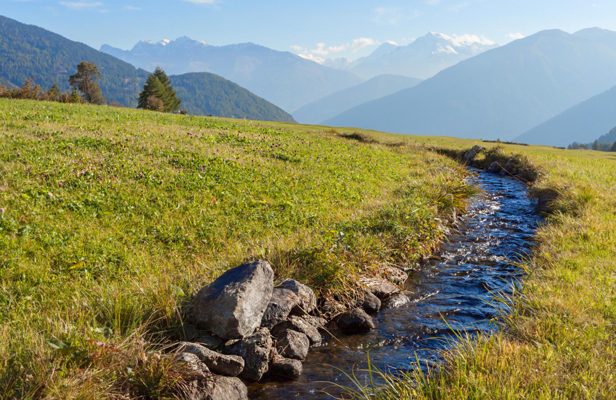 Wasserlauf auf der Malser Haide bei St. Valentin